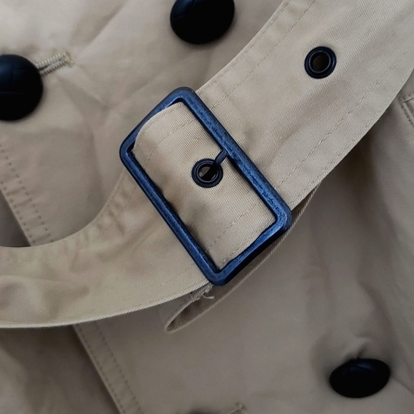 River Island Camel Coat Double Breasted Belted XL - Picture 7 of 9